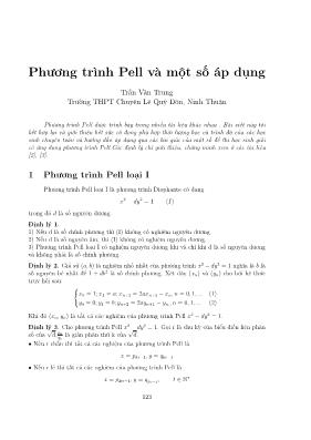 Phương trình Pell và một số áp dụng